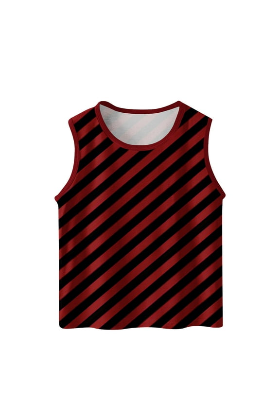 Kids Girl Boy Crew Neck Vests Casual Vest Tops for Child Sleeveless Graphic Kawaii Camisole Tank Striped Summer Fall Vests 2026 Clothes 4 Years