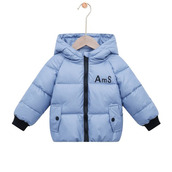 Kids Girl Boy Hoodie Coat Toddler Warm Shiny Puffer Jacket Snowsuits 2-8T