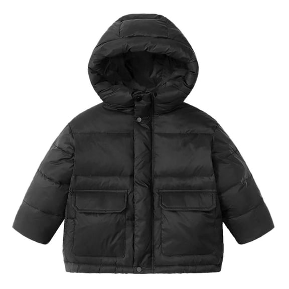 Kids Girl Boy Long Sleeve Puffer Jackets Hoodies Outfits for Child Loose Fit Warm Thick with Hood Fall Winter 2026 Clothing