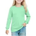 thumbnail image 1 of Kids Girl Boy Long Sleeve Tops Blouses for Child Crewneck Spandex Basic Fall Summer Shirts 2025 Clothes Trendy, 1 of 8