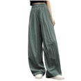 thumbnail image 1 of Kids Girl Boy Loose Fit Rayon Pants for Kid Casual High Leg Straight Leg Plain Long Leg Summer Fall Pants 2026 Clothes Fashion Y2K, 1 of 4