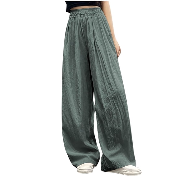 Kids Girl Boy Loose Fit Rayon Pants for Kid Casual High Leg Straight Leg Plain Long Leg Summer Fall Pants 2026 Clothes Fashion Y2K
