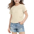 thumbnail image 1 of Kids Girl Boy Lounge Tops Short Sleeve Blouses for Kid Crew Neck Bow Tie Thermal Plain Winter Fall Shirts 2026 Clothes Y2K, 1 of 5