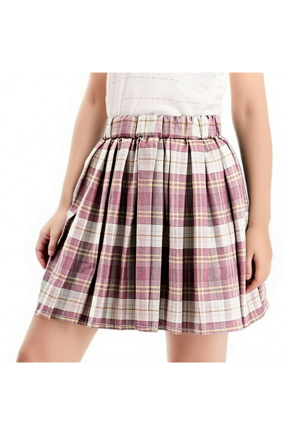 Kids Girl Boy Ruched Plaid School Girl Cosplay Mini Little Star Print Skirts for Kid Work Uniform Skirts 2026 Clothes Y2K 14 Years