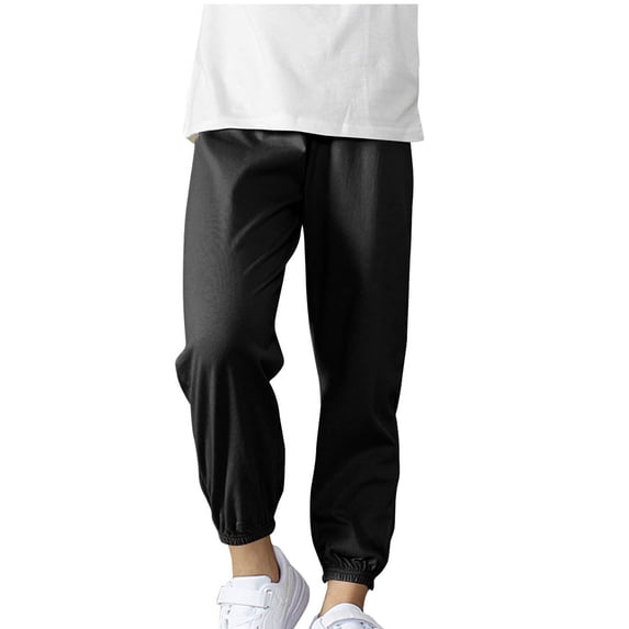 for Kids Girl Boy Summer Fall Sport Athletic Lounge Jogger Straight Leg Elastic Waist Basic Long Cuff Leg Trousers Pants Kid 2026 Clothes Fashion 10 Yearears
