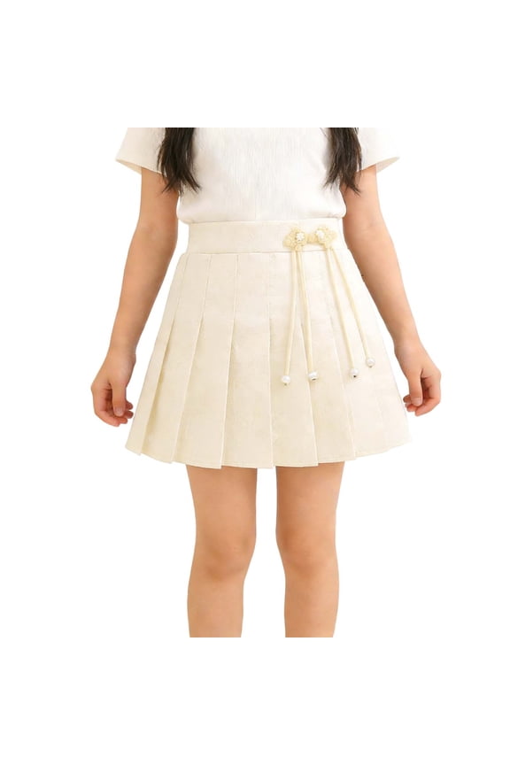 Kids Girl Boy Track Gym Lounge Running Skirts for Child Fleece Lined Wool Embroidered Print Mini Short Swiss Dot Ruched Plain Fall Winter Skirts 2026