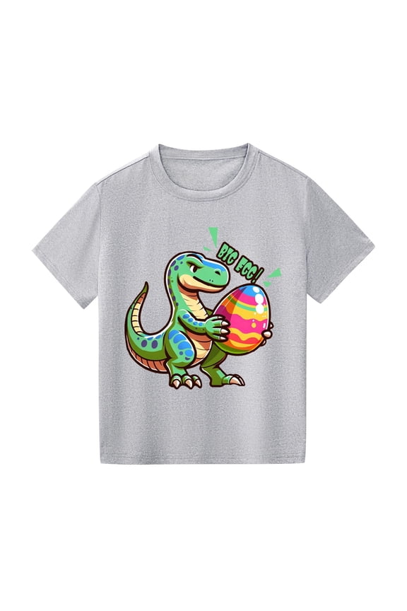 Kids Girl Boy Tshirts Dinosaur Graphic Loose Fit Tee Tops for Child Short Sleeve Crew Neck Happy Gift Easter Brunch Fall Summer Tee Shirt 2026 Clothes Trendy 5 Years