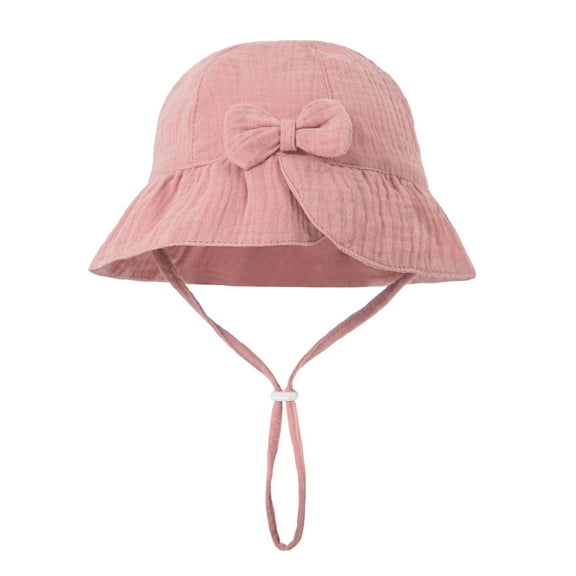 Kids Girl Bucket Hat Cute Bow Summer Beach Sun Hat Wide Brim Fisherman Caps for Outdoor Play