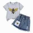 thumbnail image 1 of Kids Girl Clothes Print Short Sleeve Top and Shorts Toddler Girl Summer Outfits Short Set 6-12 Months 12-24 Months 2t 3t 4t 5t 6t 7t 8t 9t Children 4 Years, 1 of 4