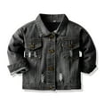 thumbnail image 1 of Kids Girl Coat Button Denim Jacket Children Casual Jacket Black Denim Jacket Kids Girl Jackets Size 4-5 Years, 1 of 5