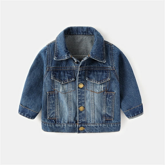 Kids Jackett Button Down Denim Jacket Kid Casual Jacket Blue Jacket for Girls Kids Fall Coat 3T