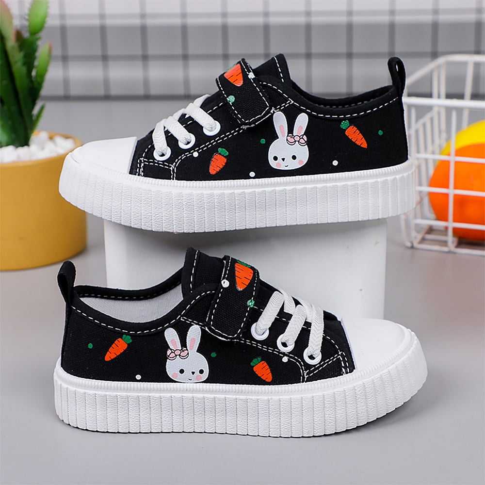 Kids Girl Cute Rabbit Canvas Shoes, Comfortable Breathable