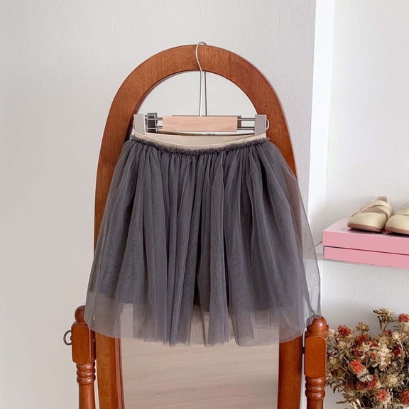 Kids Girl Dress Dark Gray Tutu Skirts for Girls Tulle Skirt Girls Fluffy Skirts Little Girl Clothes 5-6 Years