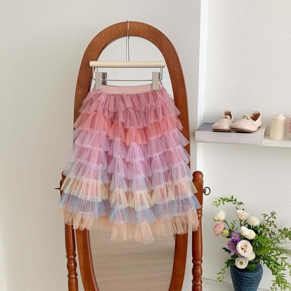 Kids Girl Dress Purple Tutu Skirt Tulle Skirts for Girls Fluffy Skirts Dance Skirts 7-8 Years