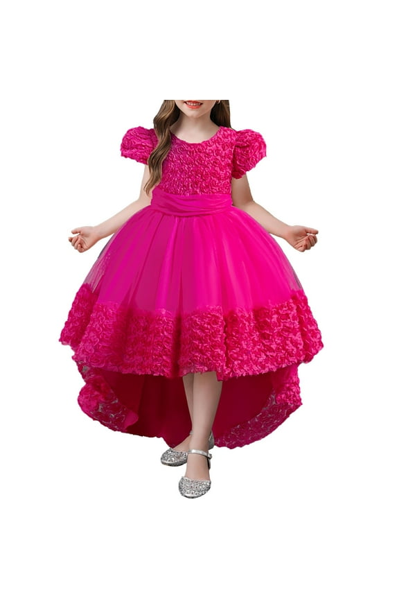 Kids Girl Dresses Formal Dresses for Girls Pink Dress for Girls Pageant Dress Easter Dresses for Girls 7-8Y