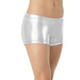 thumbnail image 1 of Kids Girl Elastic Waist Shiny Metallic Dance Shorts Bottoms for Sports Yoga Gymnastic Workout, 1 of 5