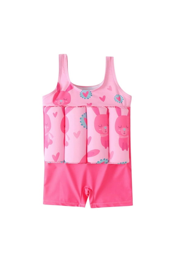 Kids Girl Floatation Swimsuit One Piece Girls' Baby Surfing Suits Buoyancy Swimwear 12-18 Months