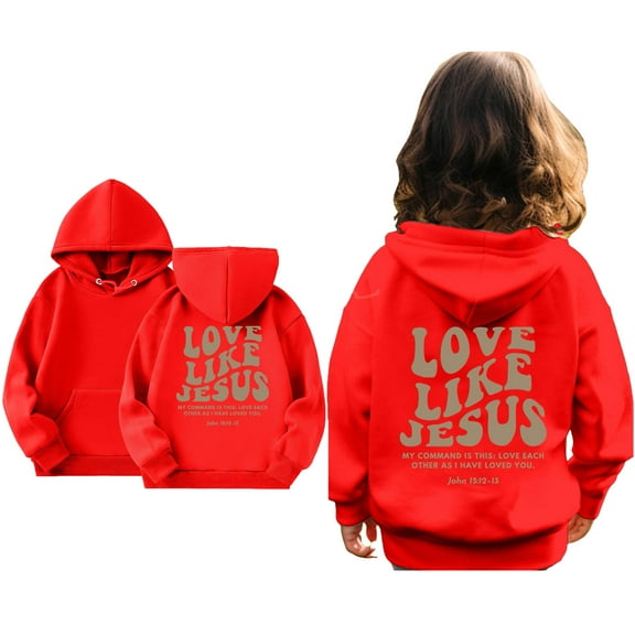 Kids Girl Hoodies Christian Sweatshirts Long Sleeve Graphic Hoodies Comfy Loose Pullover Top Essentials Sweatshirt Clothes for Girls 3-4 Years Cute Boy Girl Clothing