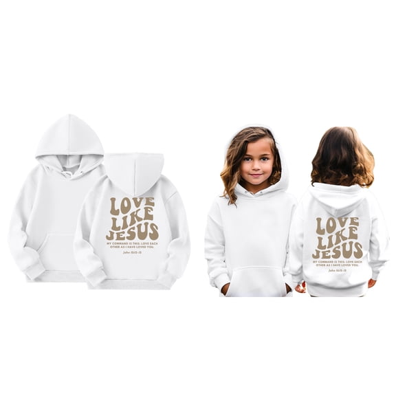 Kids Girl Hoodies Christian Sweatshirts Long Sleeve Graphic Hoodies Girls Casual Oversize Pullover Top Christian Clothing Size 4-5 Years Girls Clothes Cute Boy Girl Clothing