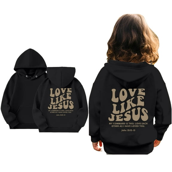 Kids Girl Hoodies Jesus Loves You Hoodie Long Sleeve Graphic Hoodies Girls Casual Oversize Pullover Top Christian Clothing Boys 4-5 Years Clothes Cute Boy Girl Clothing