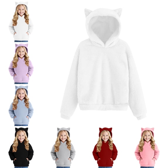 Kids Girl Hoodies Long Sleeve Pullover Sweatshirts for Girls with Pockets Kids Girl Clothes