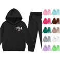 thumbnail image 1 of Kids Girl Outfit Sets 2 Piece Hoodies And Sweatpants Recreation Fall Clothing Girls Size 4-5 Years Clothes, 1 of 4