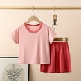 thumbnail image 1 of Kids Girl Pajamas Set Short Sleeve Crewneck Soft Comfort Top Shorts Set Toddler Nightgown Summer Kids Boys Pjs Size 6-7 Years, 1 of 3