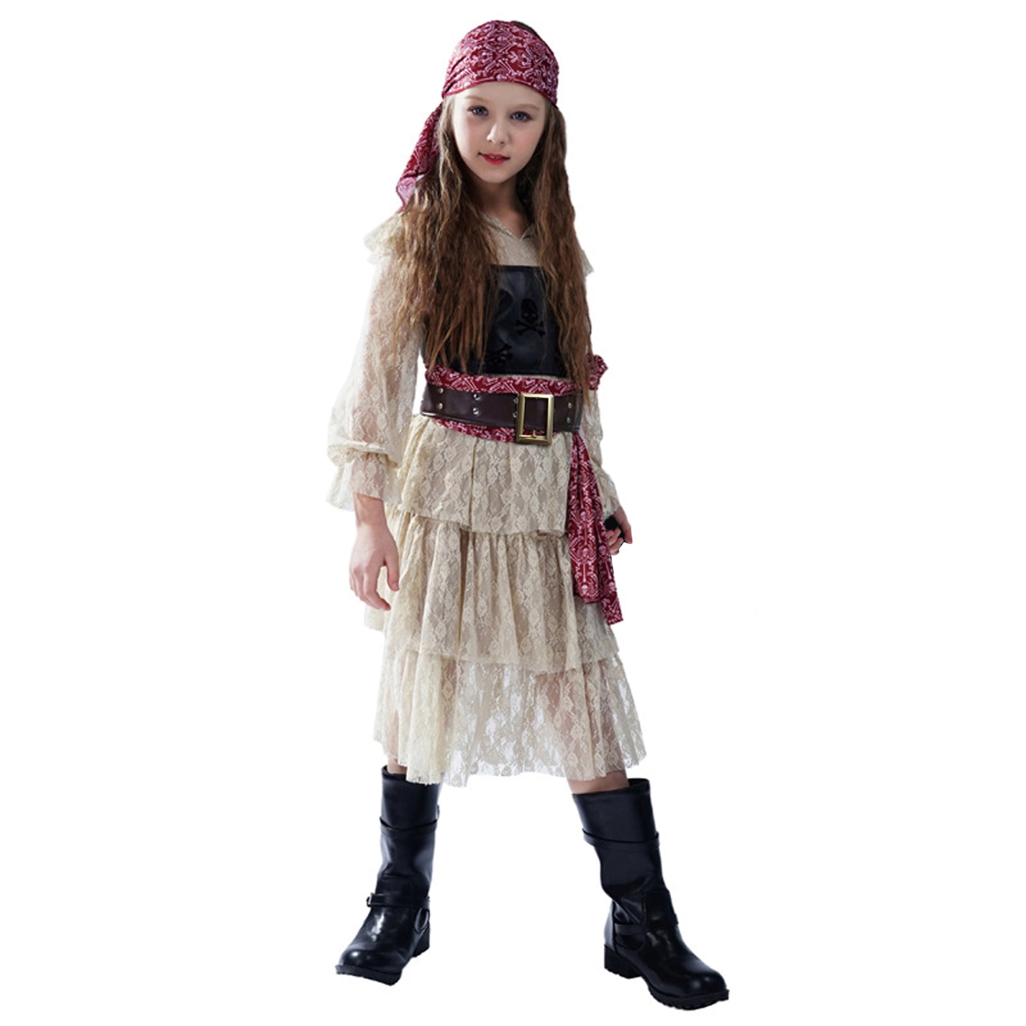 Kids Girl Pirate Costume Halloween Pirate Dress Up Kids Pirate Costume ...