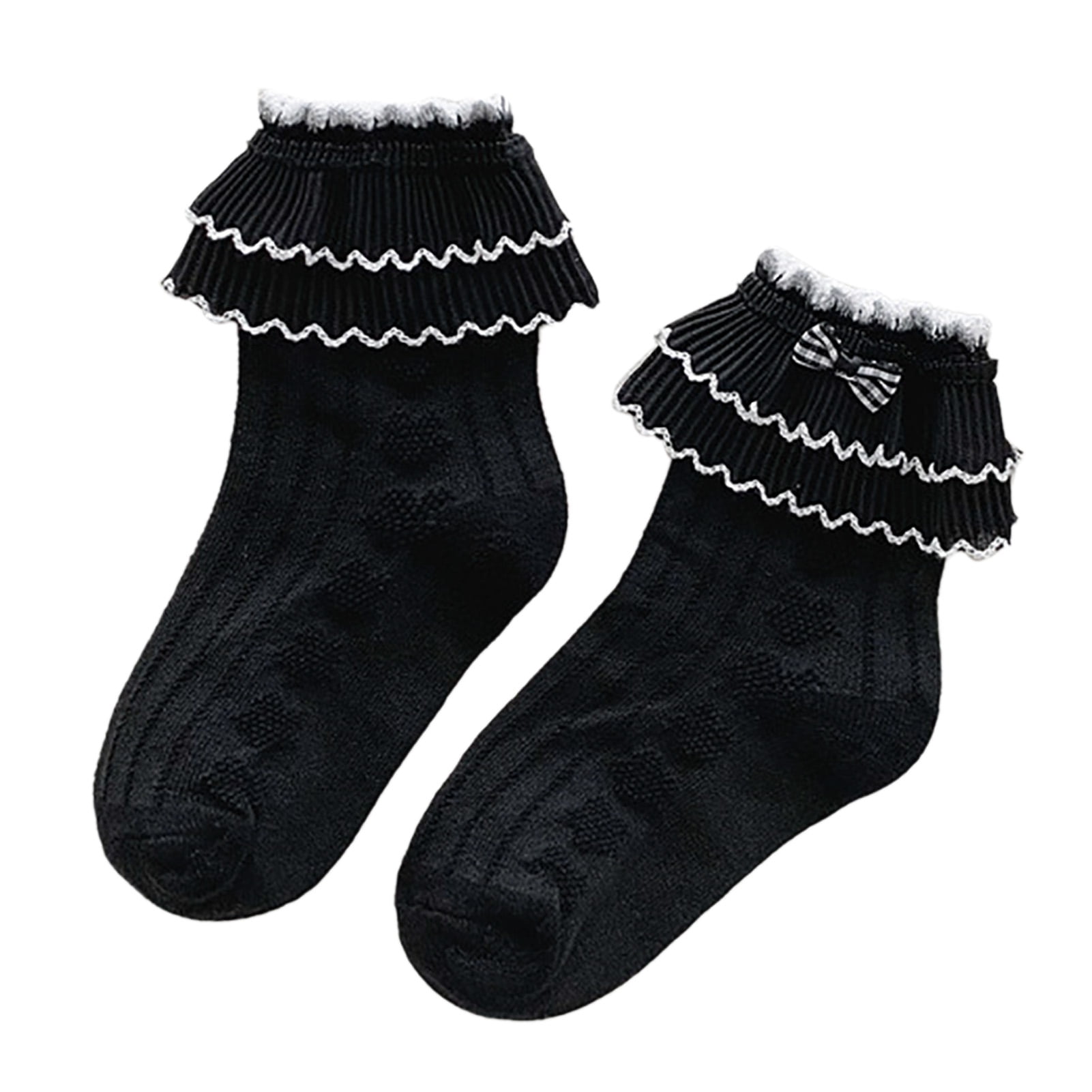 Kids Girl Ruffle Socks Princess Style Cute Cotton Little Girl Ankle Bow