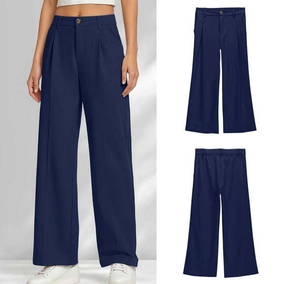 Kids Girl School Uniform Pants Skinny Fit Stretch Pants With Pockets Flare Leg Pants Girls Blue Pants Back To School Clothes Kids Girls Clothes Size 6-7 Years