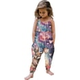 thumbnail image 1 of Kids Girl Sleeveless Romper Jumpsuit Easter Bunny Watercolor Print Harem Pants Soft Stretchy,Size 5 T, 1 of 7