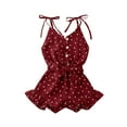 thumbnail image 1 of Kids Girl Strap Sleeveless Romper Polka Dots Short Pants Jumpsuit Sling Summer Clothes, 1 of 6