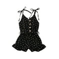 thumbnail image 1 of Kids Girl Strap Sleeveless Romper Polka Dots Short Pants Jumpsuit Sling Summer Clothes, 1 of 7