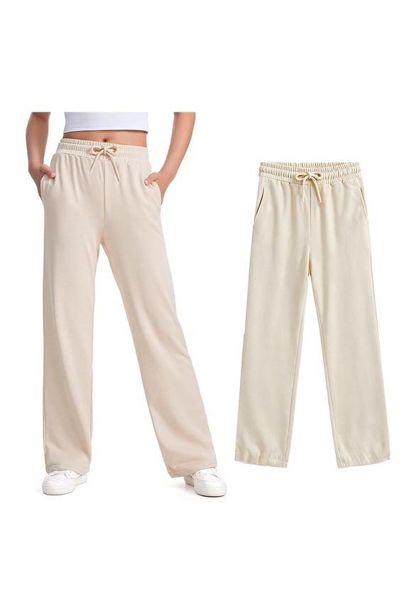 Kids Girl Sweatpants Jogger Pants For Girls Casual Kids Beige Sweatpants Back To School Outfits Kids Sweat Pants For Girls 5-6 Years