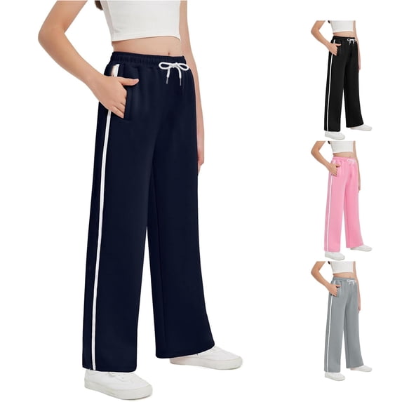 Kids Girl Sweatpants Pull On Kids Girl Joggers with Drawstring Loose Athletic Sweatpants 5-6 Years
