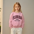 thumbnail image 1 of Kids Girl Sweatshirt Long Sleeve Florida Letter Print Sweatshirt Girls Crewneck Pullover Tops Warm Fall Winter Clothes Girls 8-9 Years Clothes Kids Clothes, 1 of 6