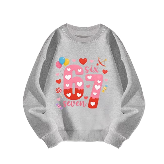 Kids Girl Sweatshirt Love Print Funny Graphic Sweatshirt for Girls Long Sleeve Pullover Tops Fall Winter Clothes Girls Clothes Size 12-13 Years