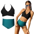 thumbnail image 1 of Kids Girl Swimsuits Backless Halter 2 Piece Girls Swim Suits with Chest Pad Girl Bathing Suits Size 3-4 Years, 1 of 6