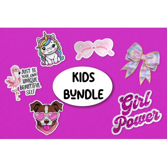 Kids Girl Waterproof Sticker Bundle