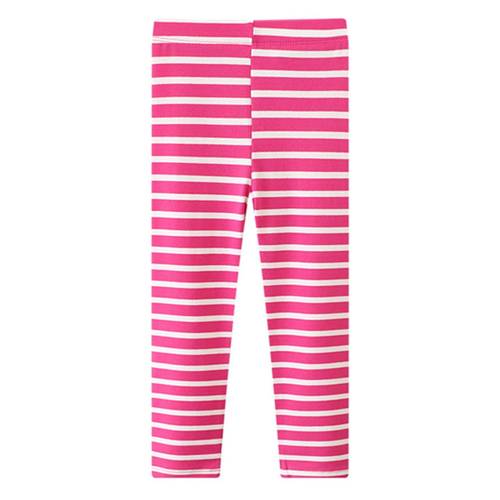 Kids Girl's Leggings Striped Stretchy Full Ankle Length Striped Tights ...