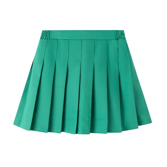 Kids Girl's Pleated Skirts Flared Girls Mini Skorts Stretch Waist Tennis Skater Uniform Athletic Skirts 9-15 Years