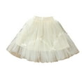 thumbnail image 1 of Kids Girl's Tutu Skirt Teens Ruffle Chiffon Mini Skater Kawaii Bow High Rise Tiered A Line Flowy Petticoat Skirt, 1 of 7