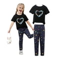 thumbnail image 1 of Kids Girls 2 Piece Outfits T-Shirt & Elastic Waist Bow Leggings Breathable Summer Clothes Multicolour Size 2-3 Years, 1 of 3
