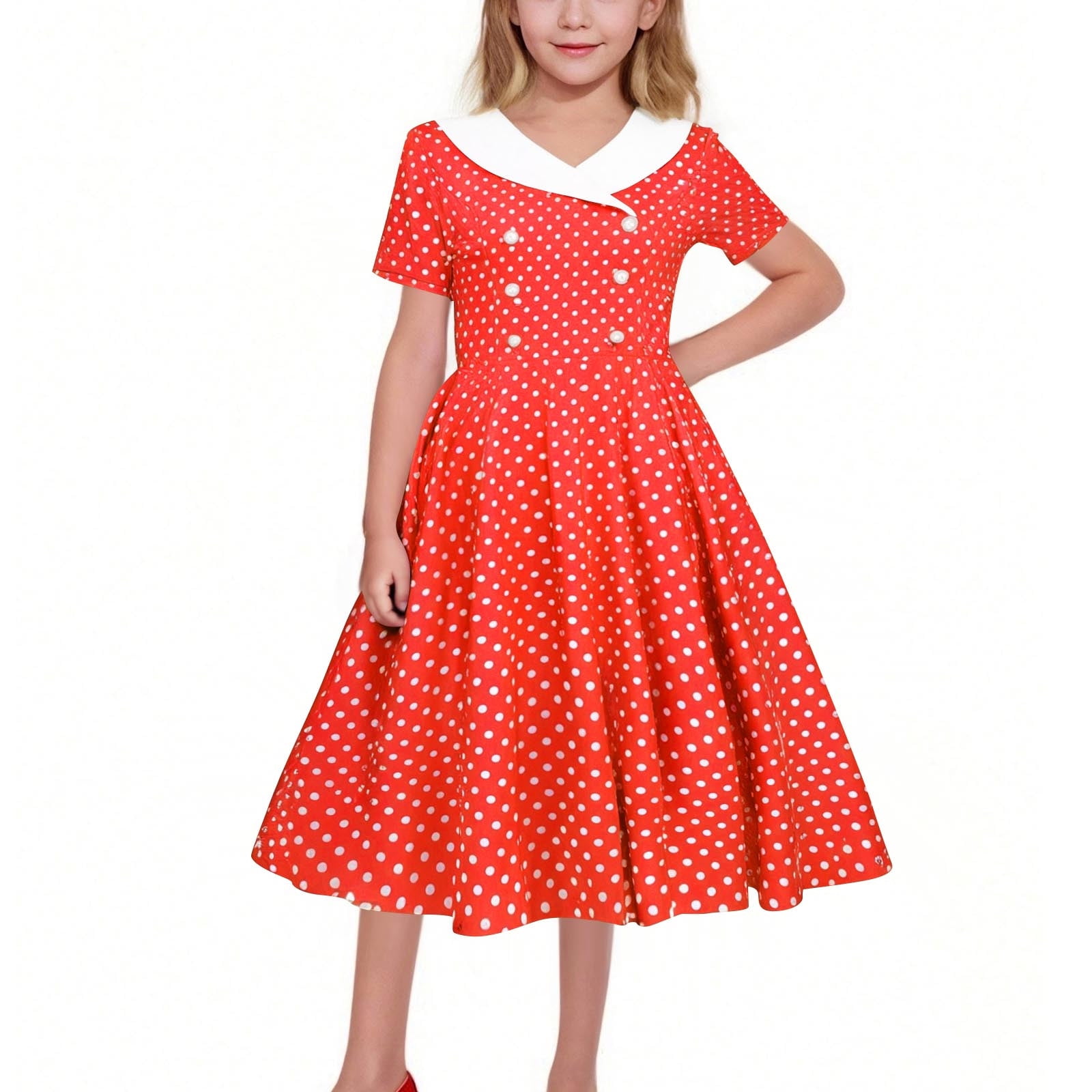 red polka dot rockabilly dress Red, black, and white rockabilly dress "Leni"