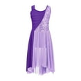 thumbnail image 1 of Kids Girls Applique Ballet Dress Sleeveless Irregular Mesh Tulle Lyrical Dance Costume Contemporary Leotard Dress Dancewear, 1 of 7