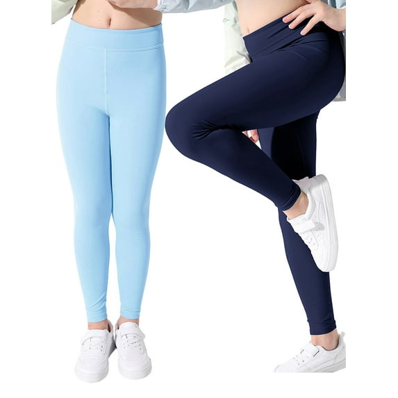 Kids Girls Athletic Footless Yoga Leggings, Fitness Running Training Workout Quick-Drying Pants 4-9 Years