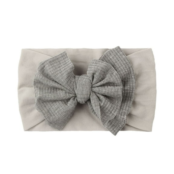 Kids Girls Baby Solid Headband Hair Band Bow Accessories Headwears 1Pc Grey One Size