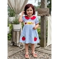 thumbnail image 1 of Kids Girls Back to School Dress Apple Pencil School Bus Embroidery Doll Collar Short Sleeve Dress Toddler Summer Casual Dress, 1 of 9