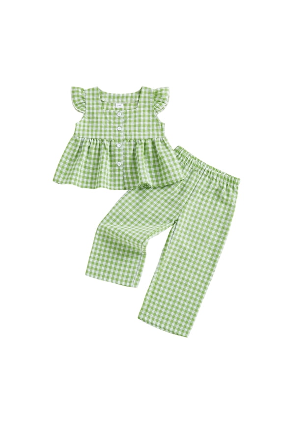 Kids Girls Back to School Outfit Lapel Tank Vest+Pleated Skirt 2Pcs Pre K First Day of School Outfit Girls Summer Set 1-5 Years,12-18 Months