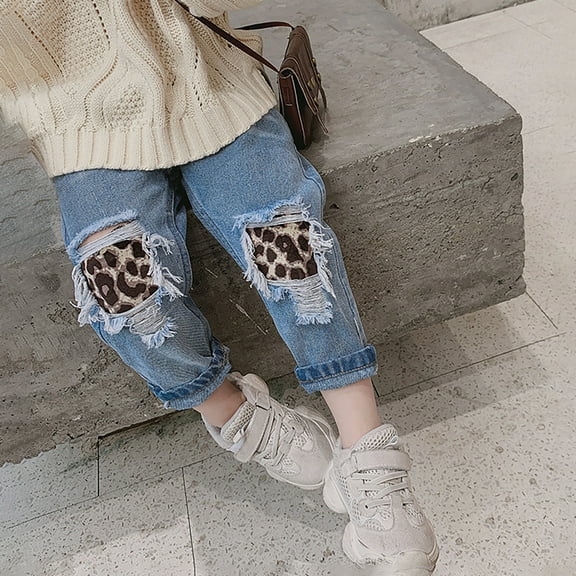 Kids Girls Baggy Jeans Denim Elastic Wasit Wide-Leg Palazzo Denim Pants Baggy Denim for Little Girls 7